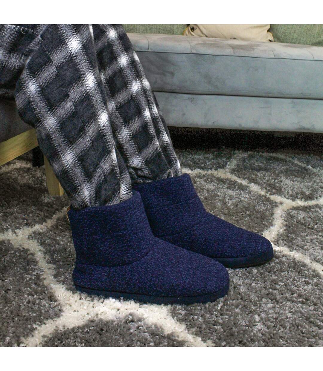 Mens Indoor Boot Slippers with Memory Foam-4