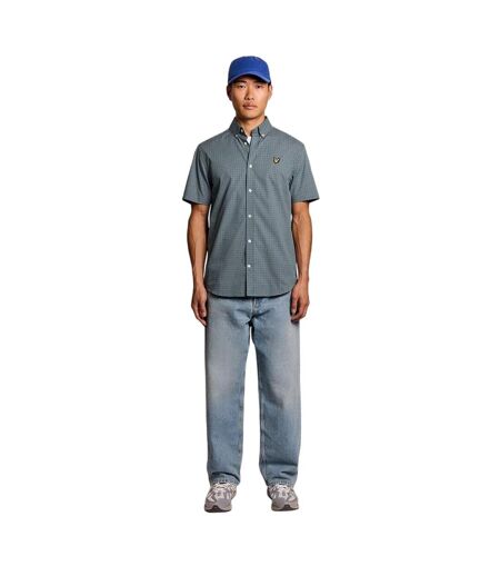 Chemise Manches Courtes Motif/style À Carreaux Homme Bleu À Carreaux Lyle & Scott