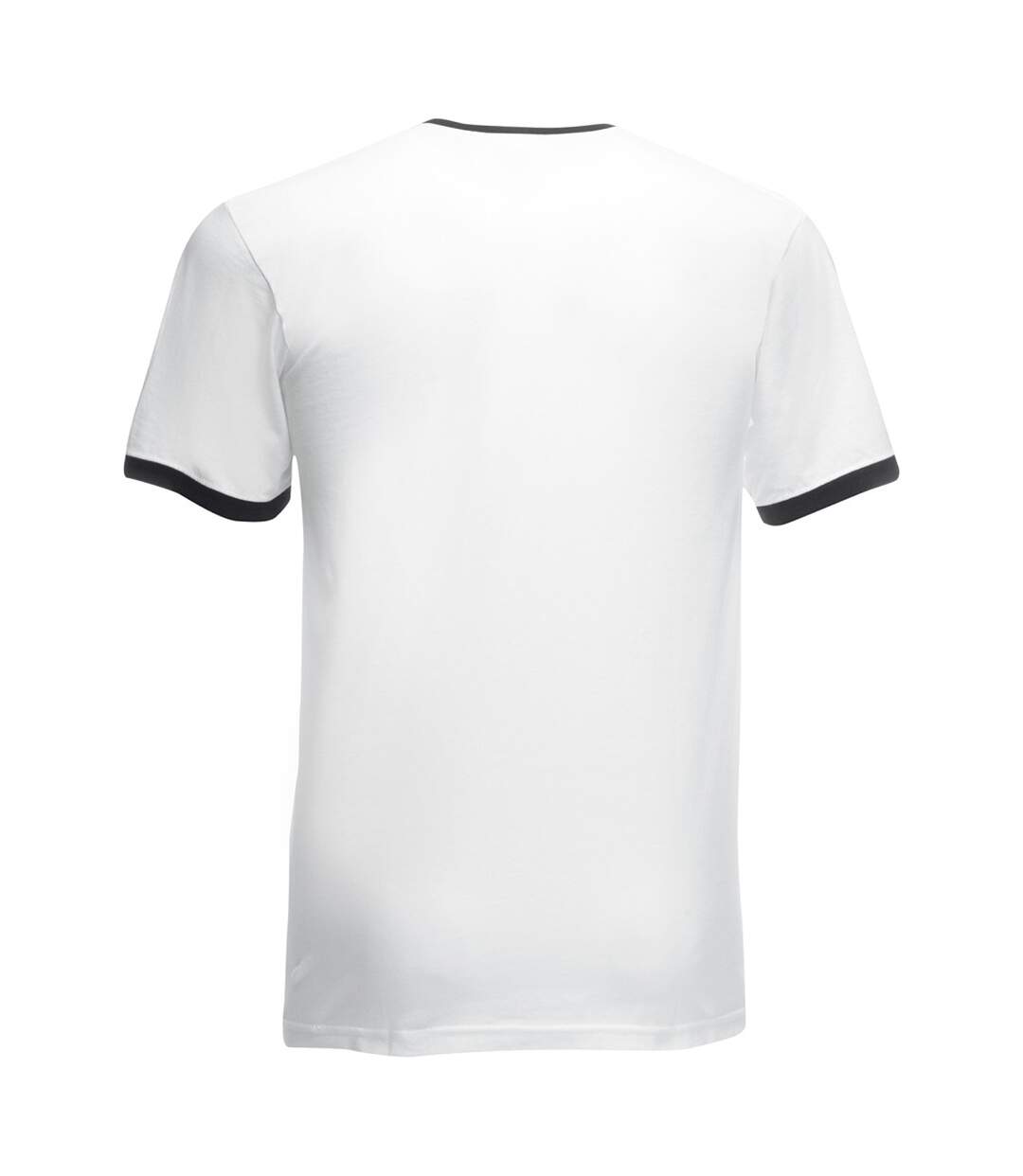 Fruit Of The Loom Mens Ringer Short Sleeve T-Shirt (White/Black) - UTBC342