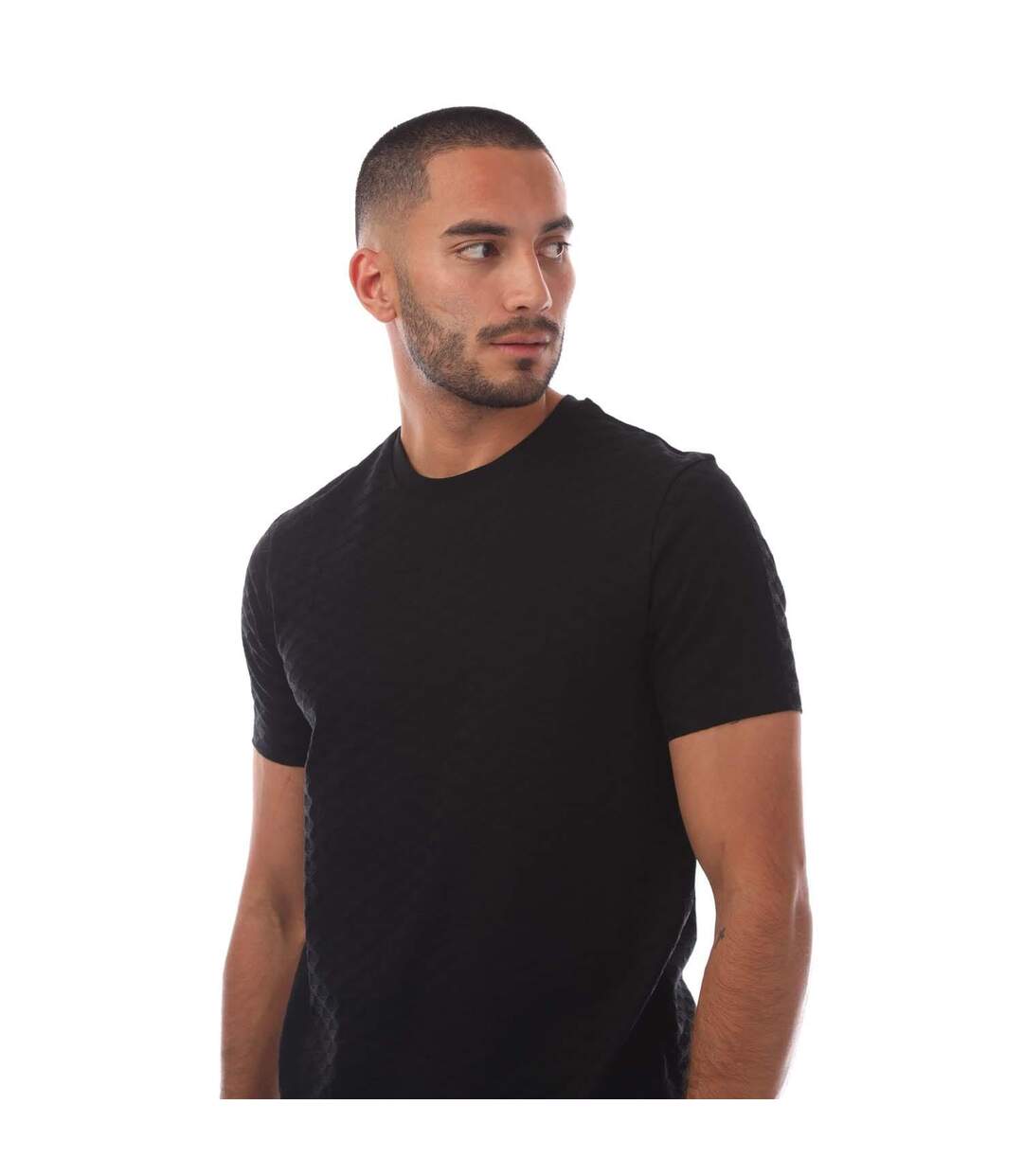Mens Eagle Jacquard All-over Print T-shirt Black Emporio Armani-3