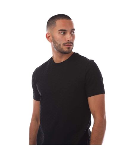 Mens Eagle Jacquard All-over Print T-shirt Black Emporio Armani