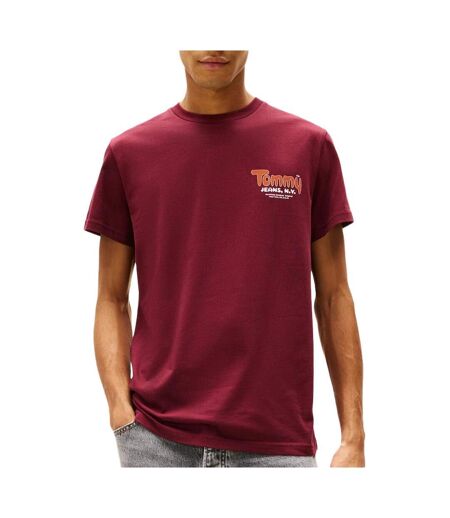 T-shirt bordeaux homme tommy hilfiger tjm slim font play