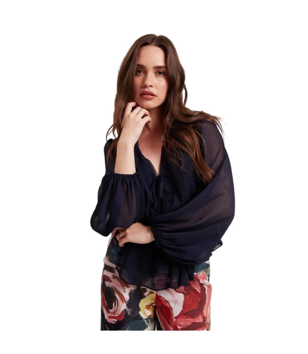 Blouse Manches Bishop Femme Bleu Marine Ted Baker-4