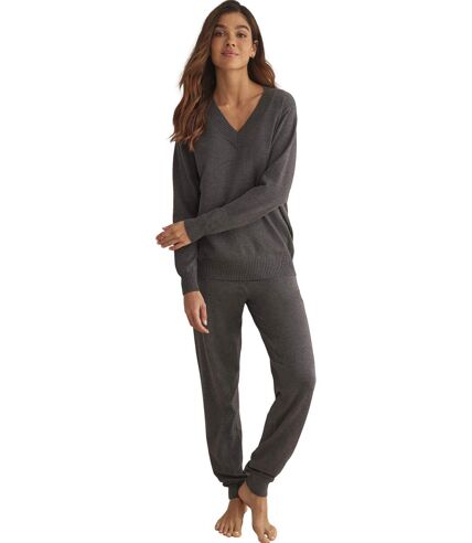 Tenue détente et intérieur pyjama pantalon top col V TRICOTP98 Selmark