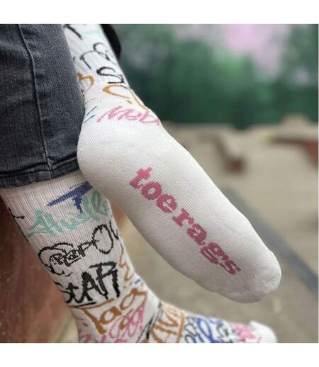 Chaussettes ras du cou pour hommes avec graffitis de rue