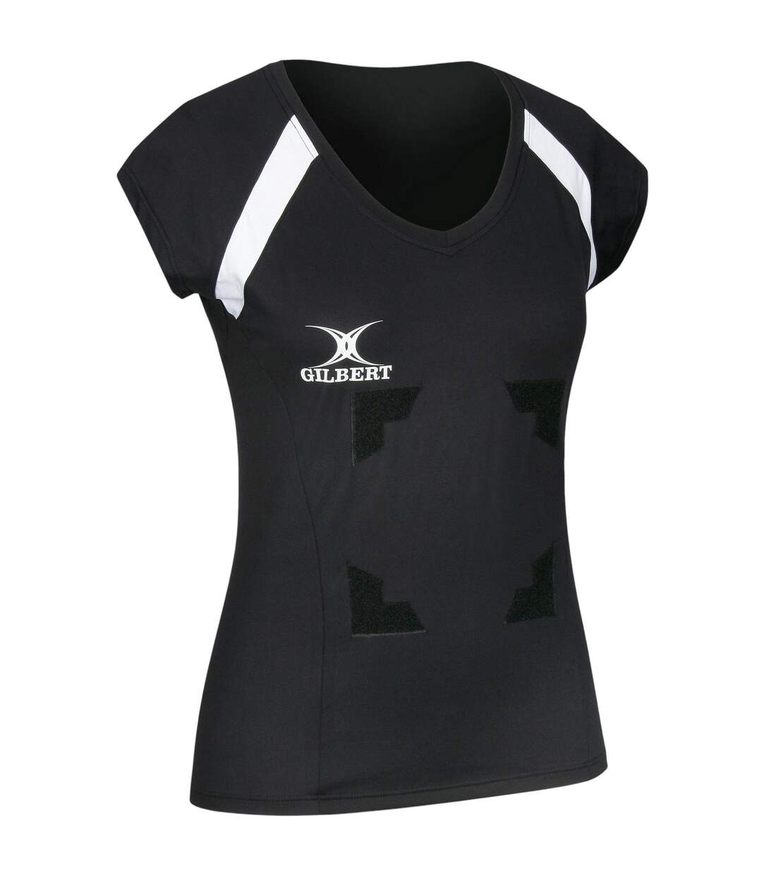 Womens/ladies Helix Slim Rugby Shirt Black Gilbert-1