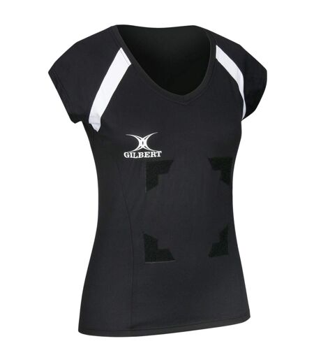 Womens/ladies Helix Slim Rugby Shirt Black Gilbert