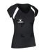 Womens/ladies Helix Slim Rugby Shirt Black Gilbert-1