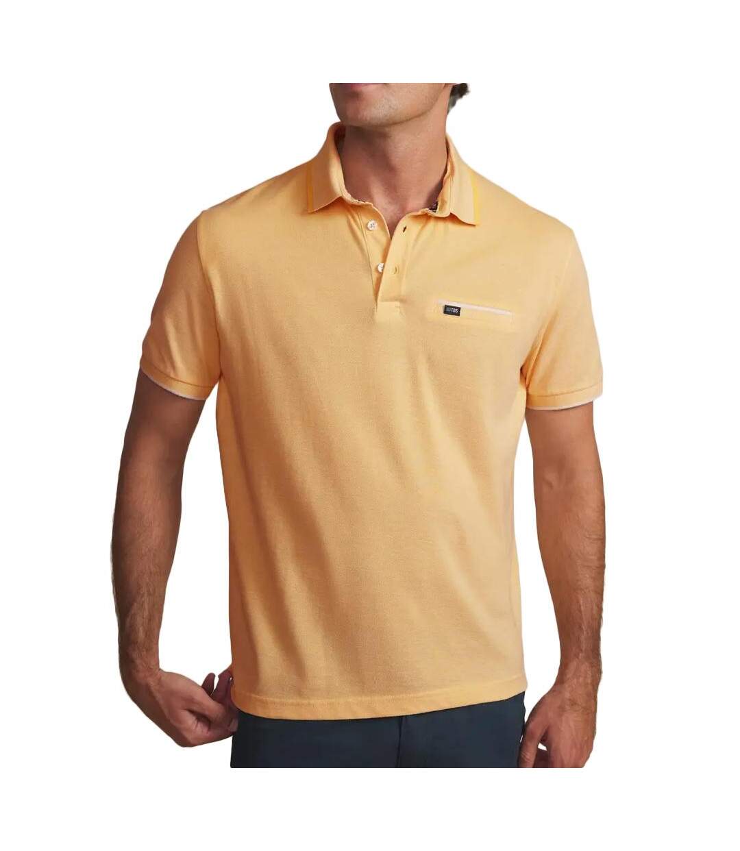 Polo jaune homme tbs carlopol-1