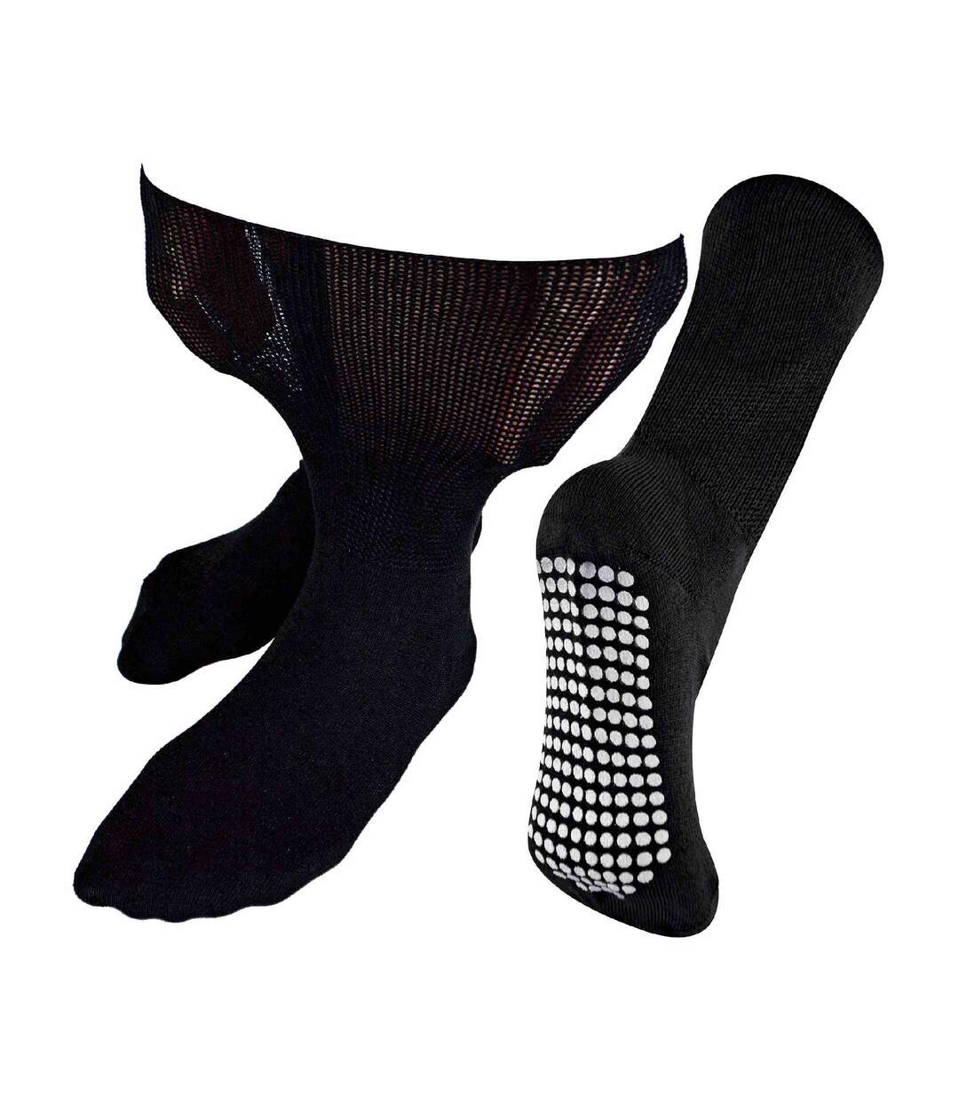 1 Pack Extra Wide Bamboo Oedema Socks with Grips-1