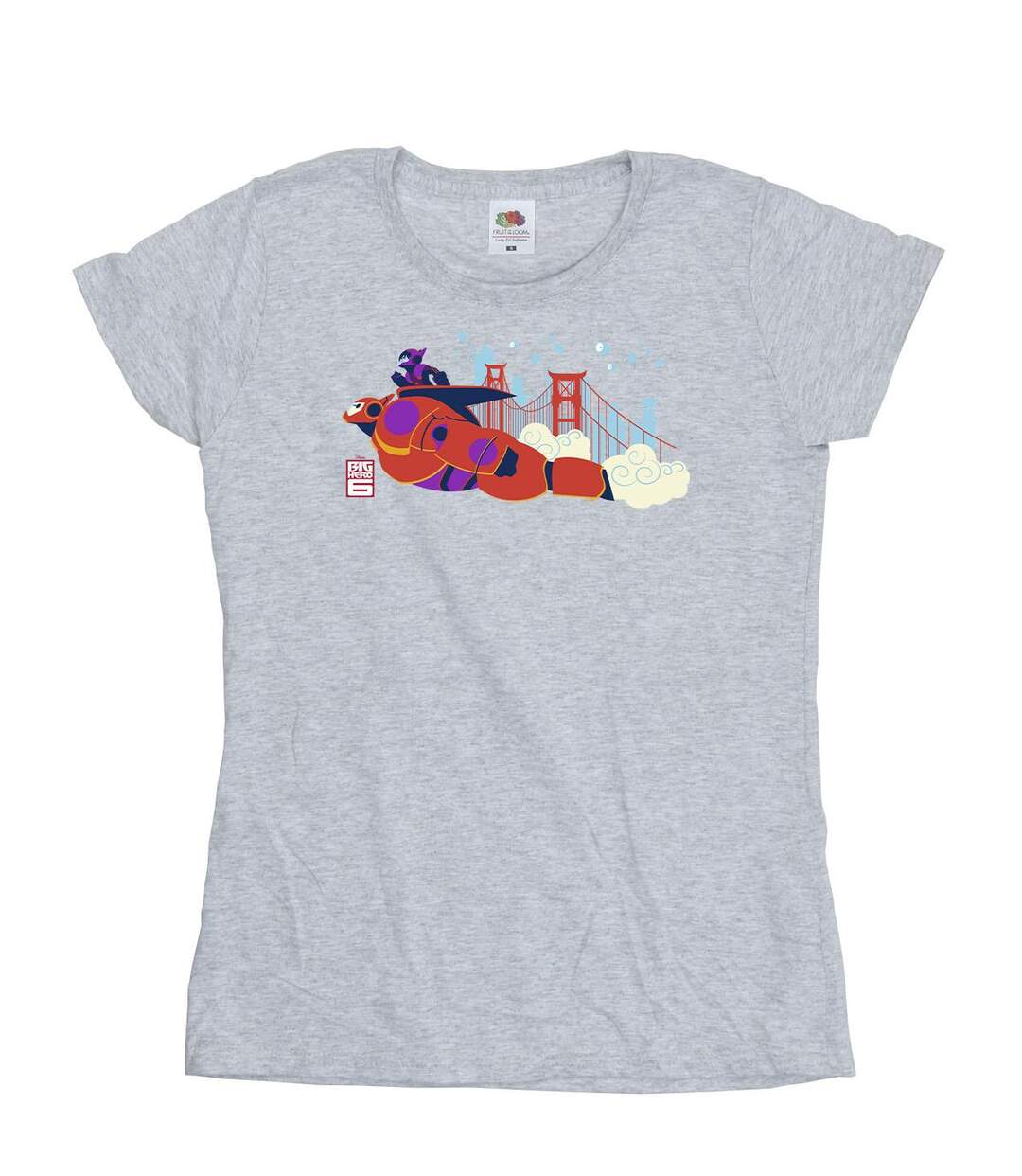 Disney - T-shirt BIG HERO BAYMAX HIRO BRIDGE - Femme (Gris chiné) - UTBI13178-1