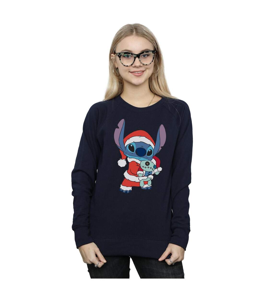 Disney - Sweat LILO AND STITCH STITCH CHRISTMAS - Femme (Bleu marine) - UTBI13621-2