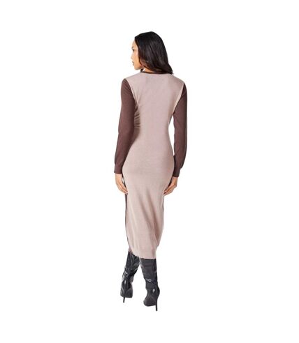 Robe mi-longue femme chocolat Principles