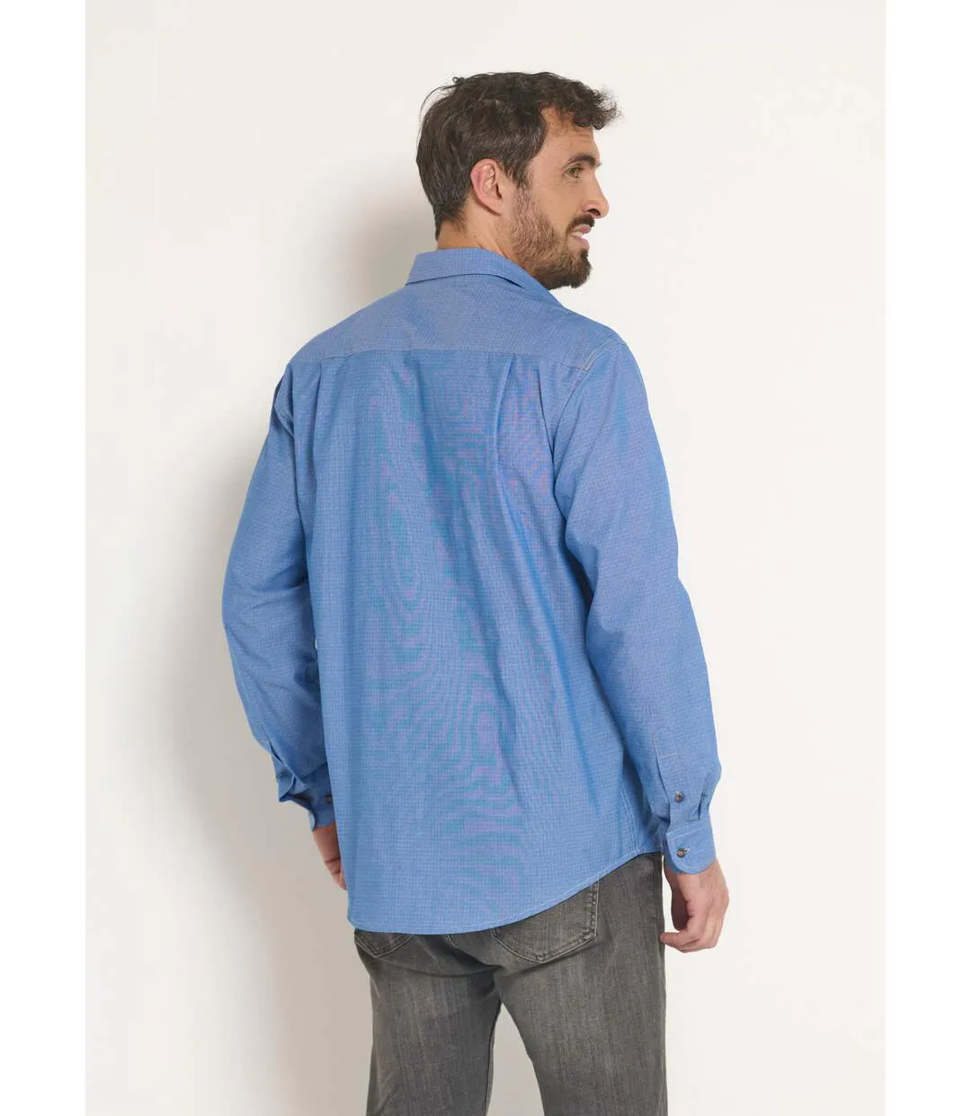 Chemise coton en chambray imprimé-2