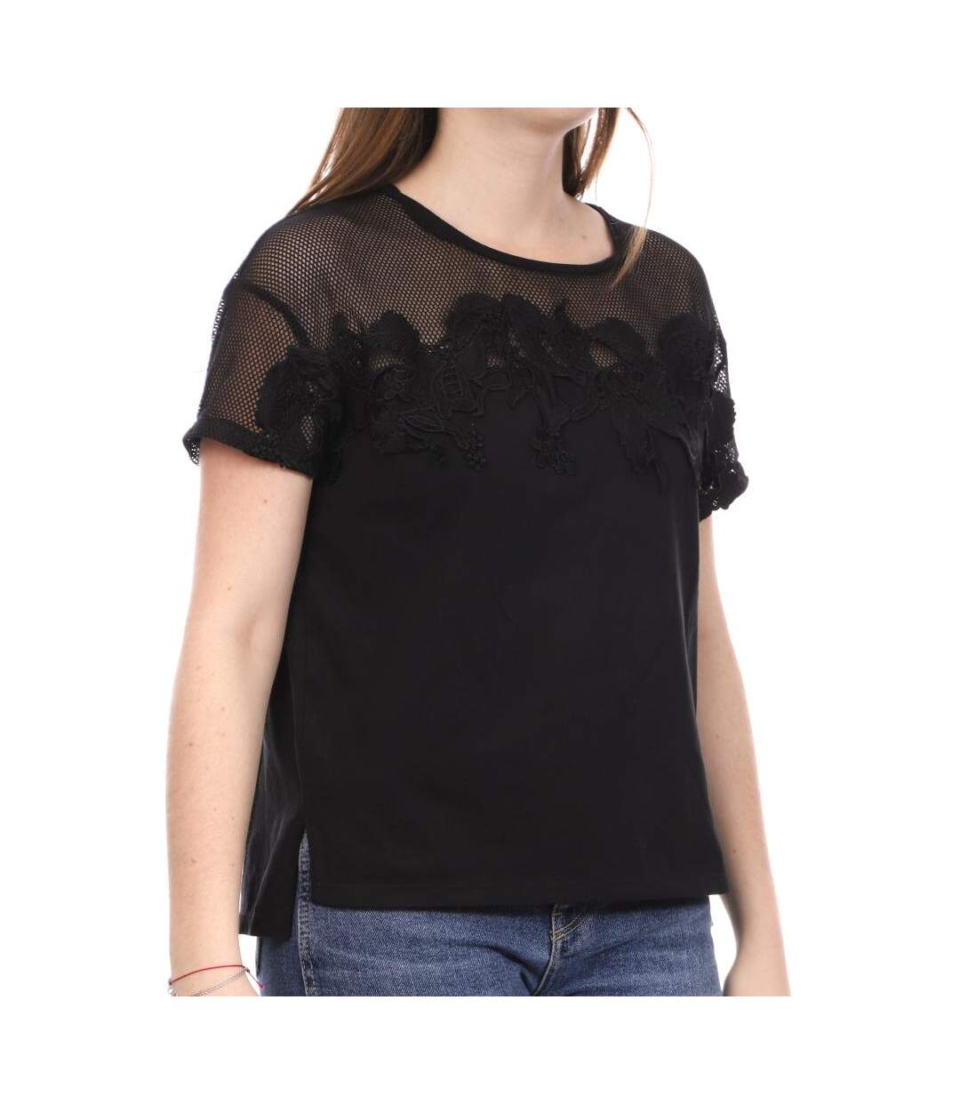 T-shirt Noir Femme Teddy Smith Tulco - M-1