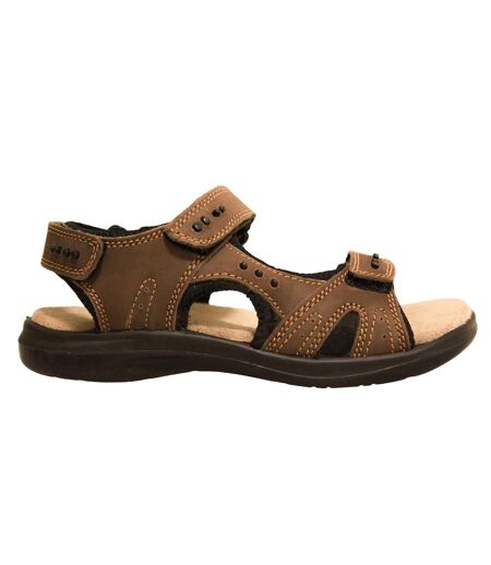 Roamers Mens 3 Touch Fastening Padded Sports Sandals (Brown) - UTDF801