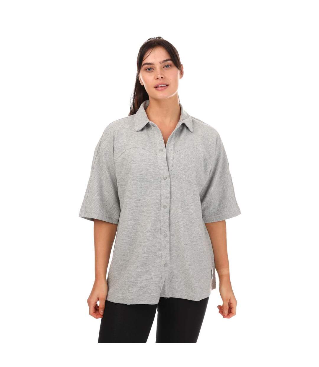 Womens/ladies terrycloth lounge shirt grey Adidas-3