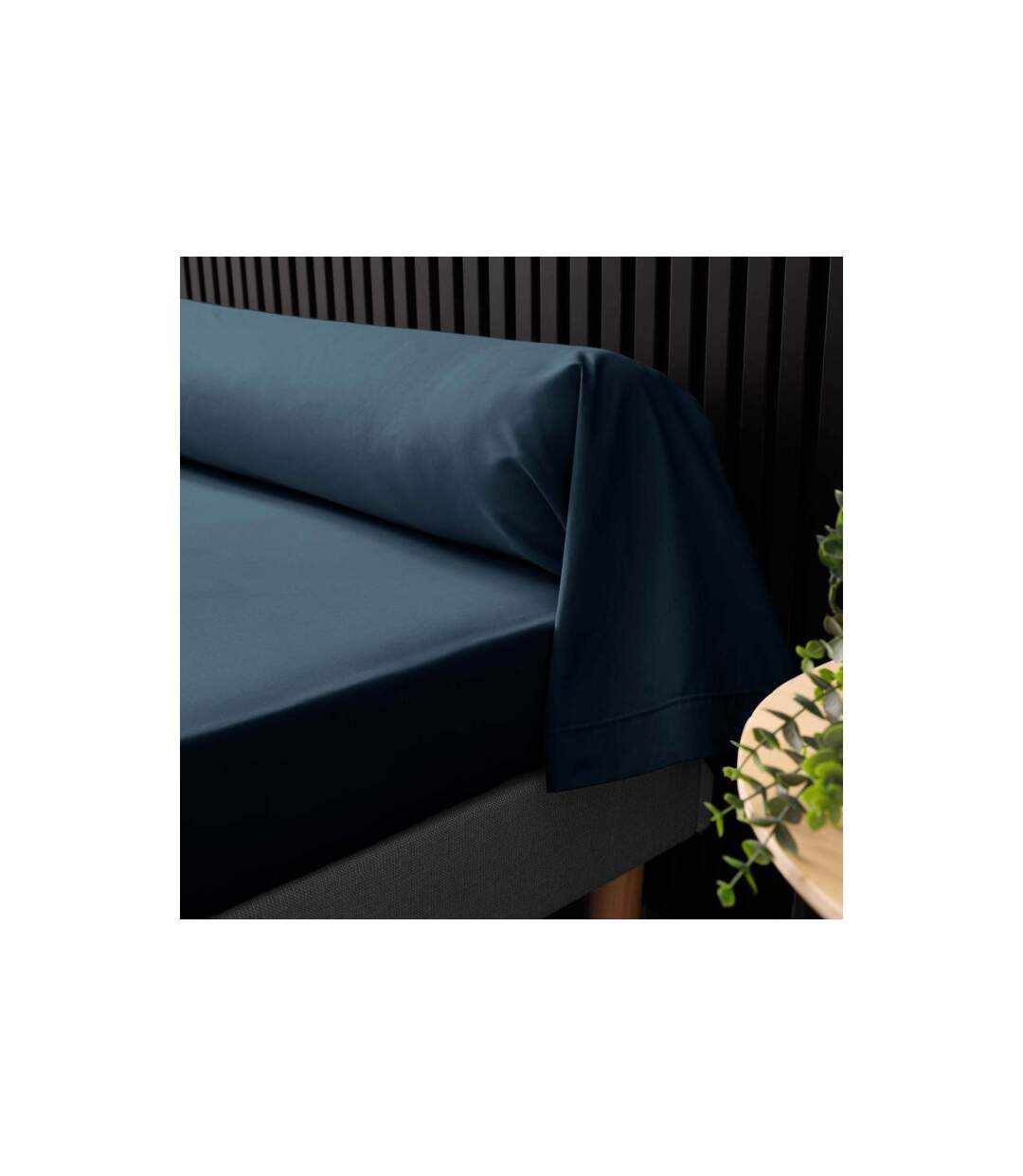 Taie de Traversin Percaline 85x185cm Bleu Nuit-2