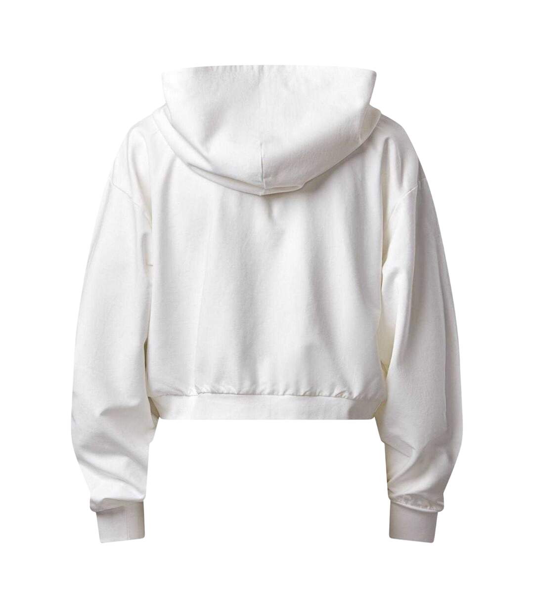Womens/ladies Victory Relaxed Fit Crop Hoodie Cream Gym King-2