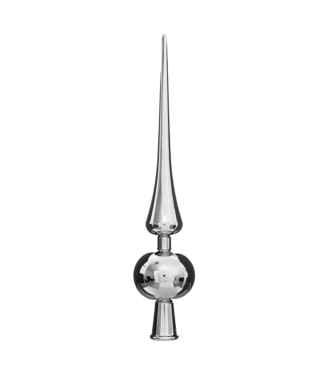 Cimier 1 Boule pour Sapin Maison 28cm Argent-1