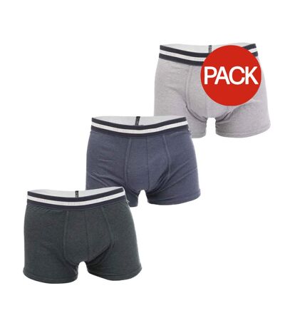 Pack Of 3  Mens Cotton Boxer Shorts  Grey Blue Black Ted Baker