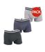 Pack Of 3  Mens Cotton Boxer Shorts  Grey Blue Black Ted Baker-1