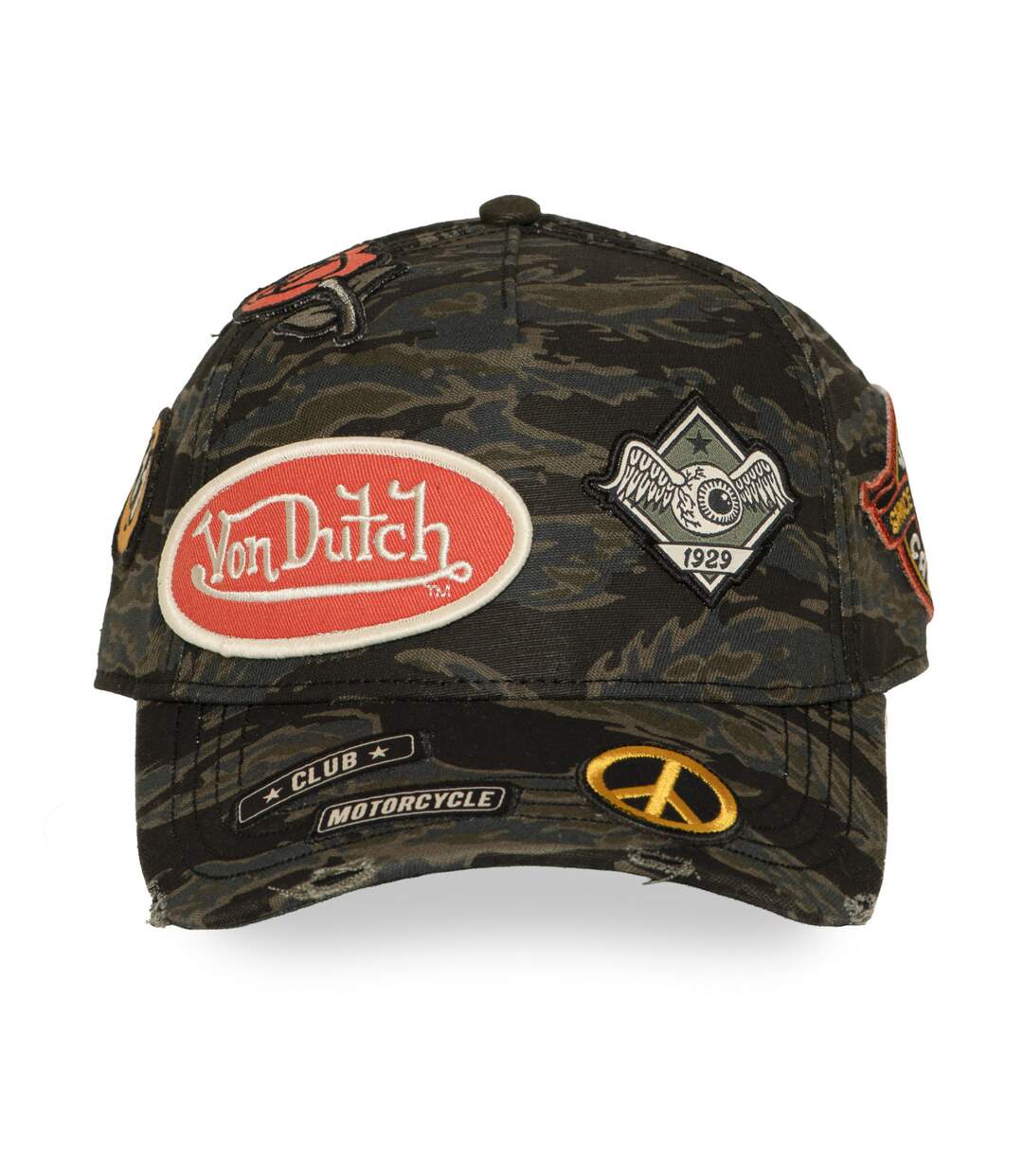 Casquette baseball effet usé avec patch Kamo Tiger Vondutch-2