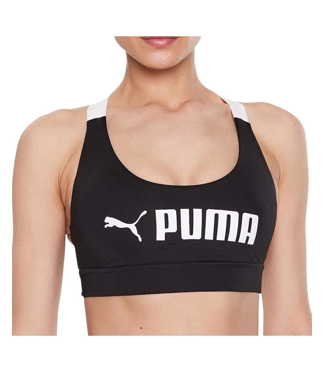 Brassière Noir/Blanc Femme Puma Mid Impact - L-1