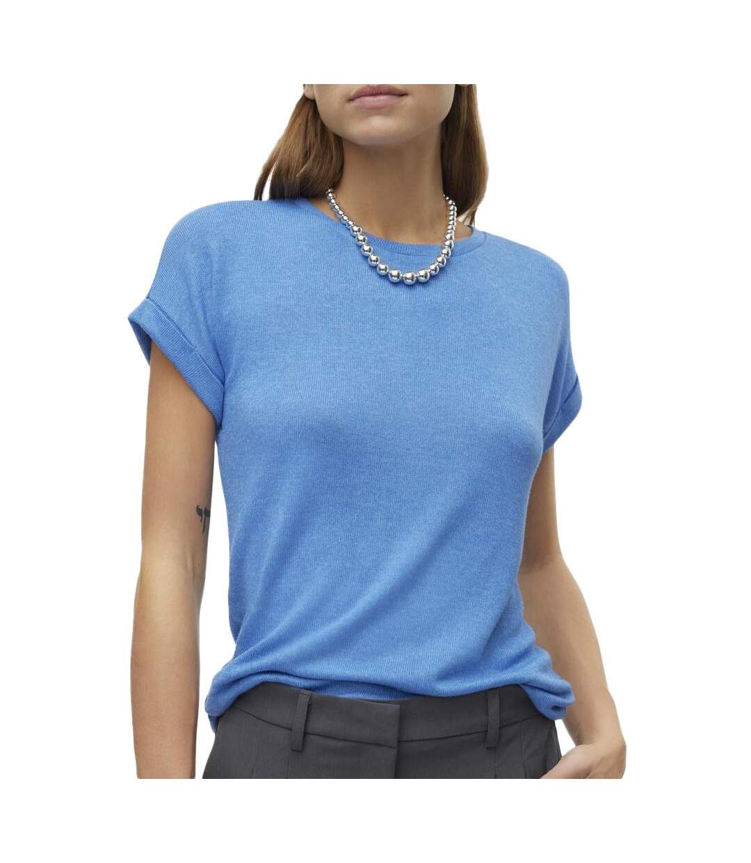 T-Shirt bleu clair femme vero moda brianna 10291353-1