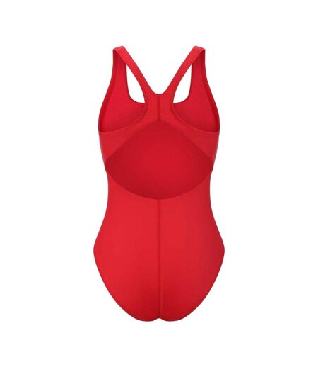 Womens/ladies Square Neck One Piece Swimsuit Red Slazenger
