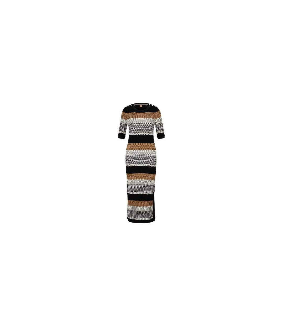 Robe Longue Motif/style À Rayures Etanah Femme Noir Gris Marron Boss-2