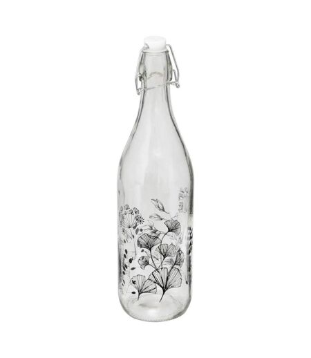 Bouteille Limonade en Verre White Floral 1L Transparent