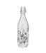 Bouteille Limonade en Verre White Floral 1L Transparent-1