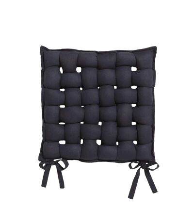 Galette de chaise Tressée - 40 x 40 cm - Noir réglisse