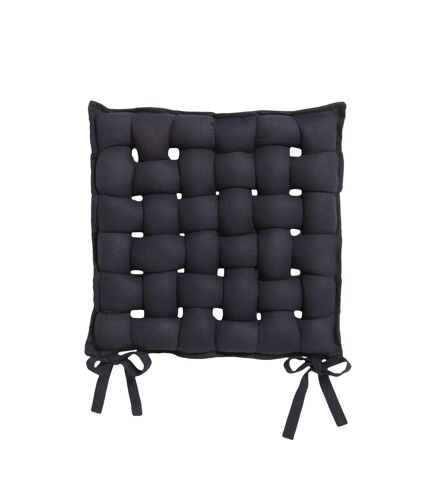 Galette de chaise Tressée - 40 x 40 cm - Noir réglisse