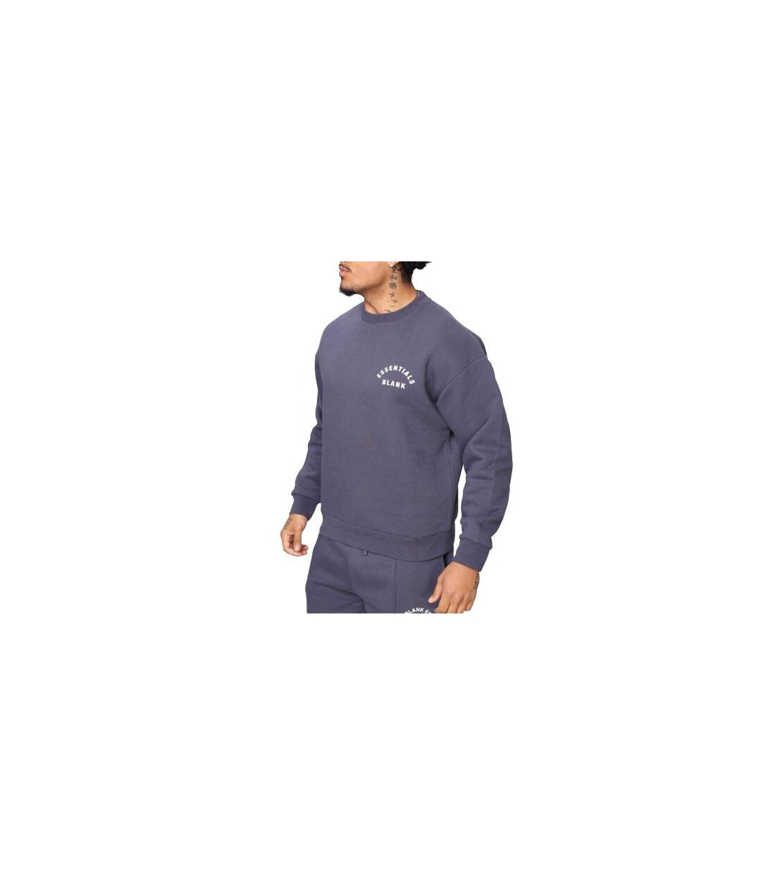 Sweat Motif/style Arc Homme Gris Foncé Blank Essentials-1