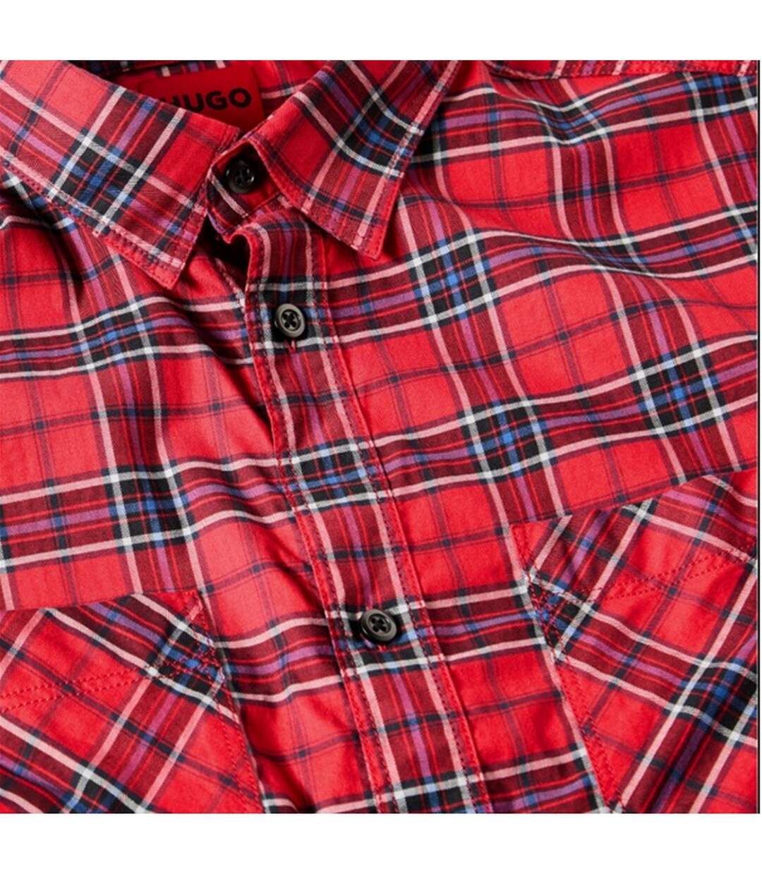 Chemise Motif/style Motif Écossais Homme Rose Hugo-3