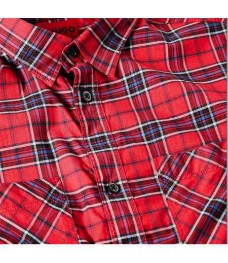 Chemise Motif/style Motif Écossais Homme Rose Hugo