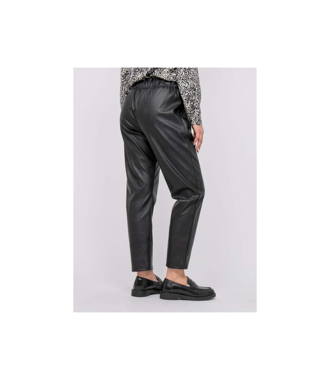 Pantalon effet cuir taille nouée EZOU - Dona X Lisa-2