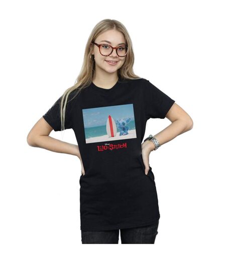 Disney - T-shirt LILO AND STITCH SURF BEACH - Femme (Noir) - UTBI17219