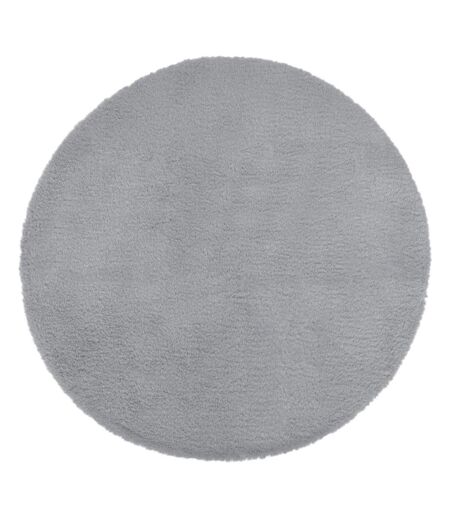 Tapis Rond Imitation Fourrure Doucea 80cm Gris