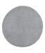 Tapis Rond Imitation Fourrure Doucea 80cm Gris-1