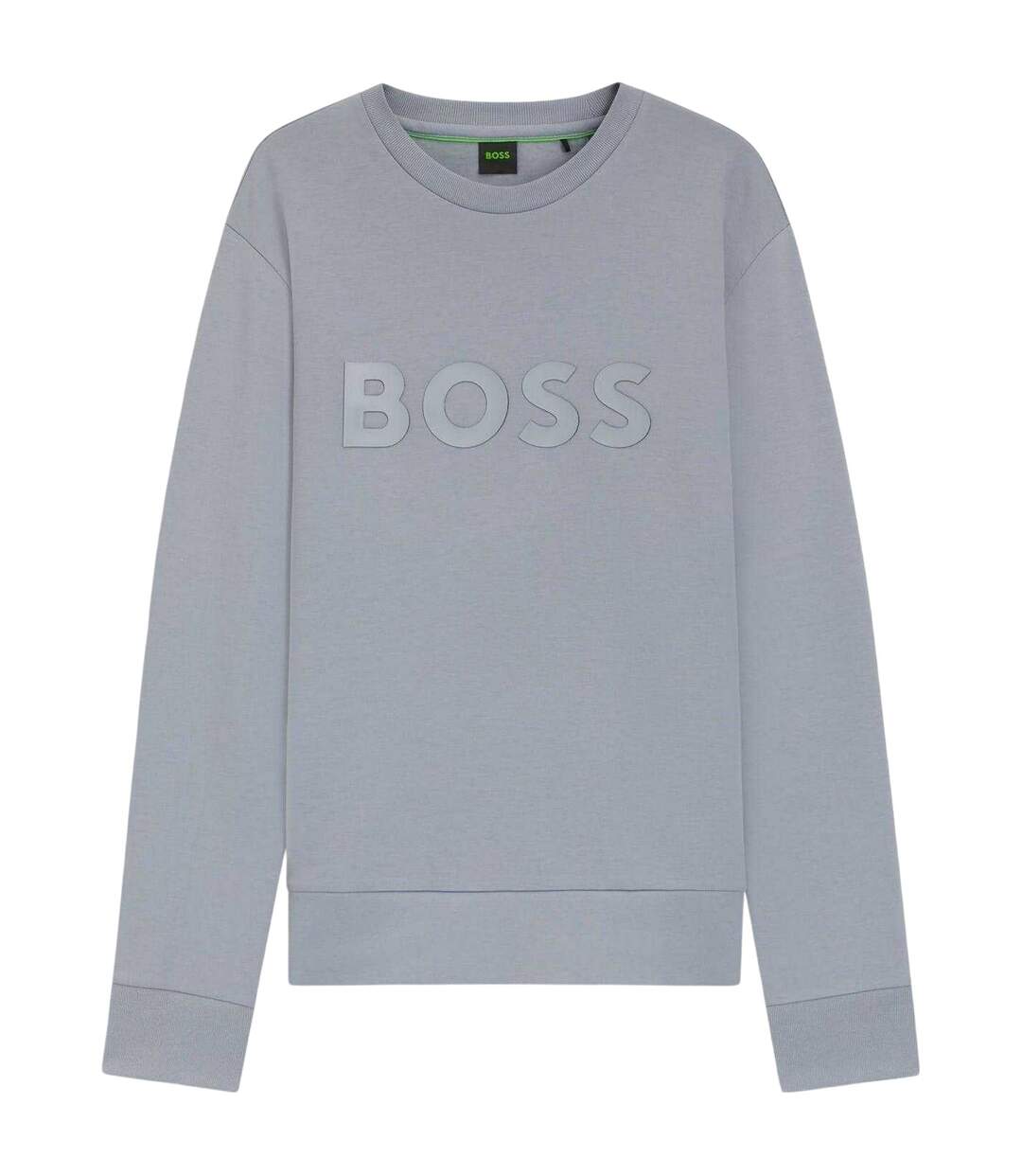 Mens Signature Cotton Logo Sweatshirt Dark Grey Boss-1