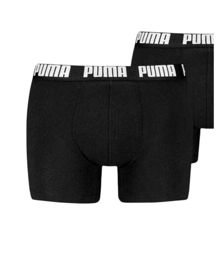 Pack Of 2  Mens Cotton Blend Boxer Briefs  Black White Puma