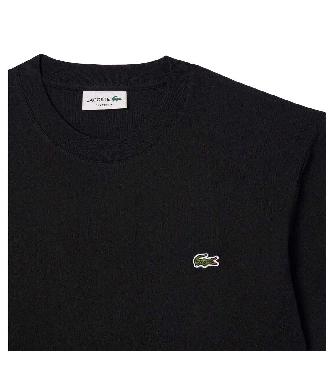 Mens Embroidered Logo T-shirt Black Lacoste-3