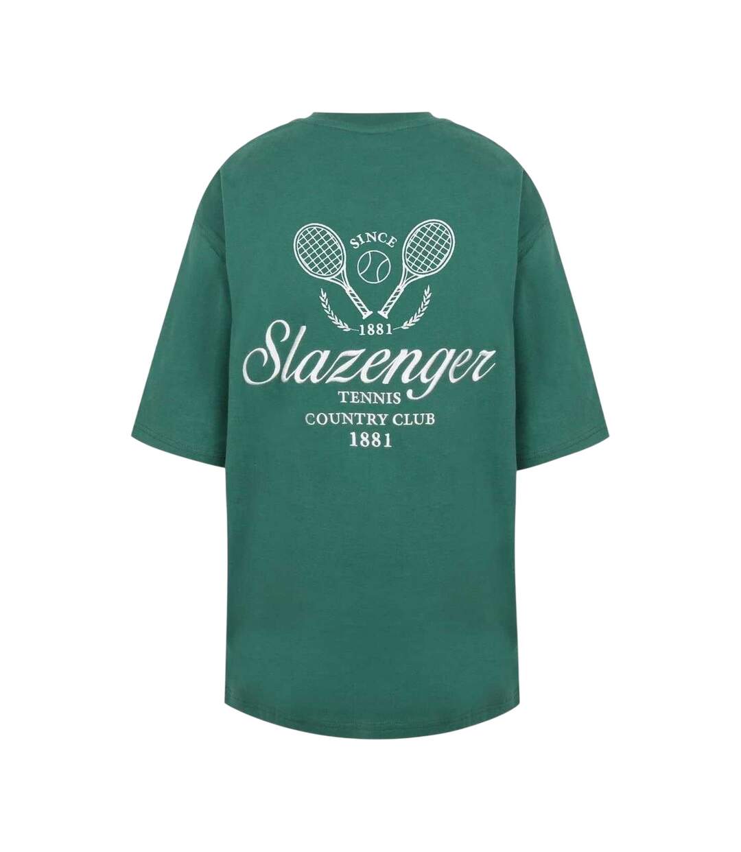 Womens/ladies Embroidered Oversized Tennis T-shirt Green Slazenger-2