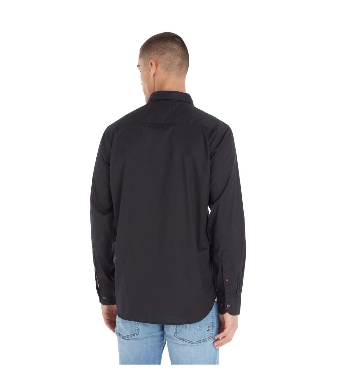 Mens Core Flex Poplin Shirt Black Tommy Hilfiger-4