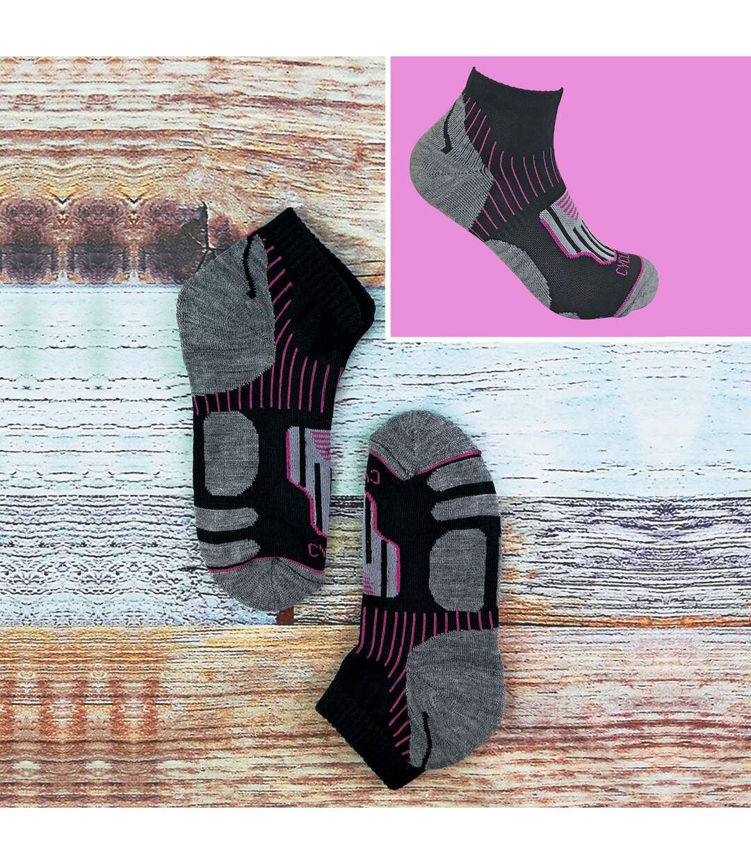 12 Pair Ladies Black Low Cut Cycling Socks Ideal for Running, Gym & Sport-3