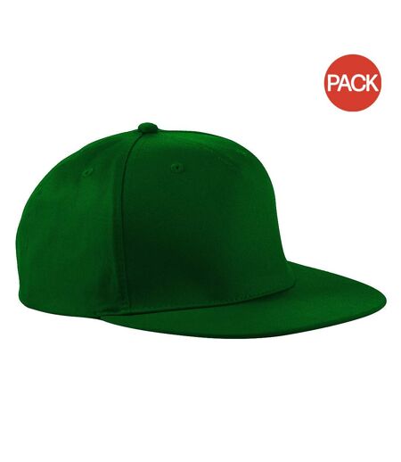 Lot de 2  casquettes rétro adulte vert bouteille Beechfield