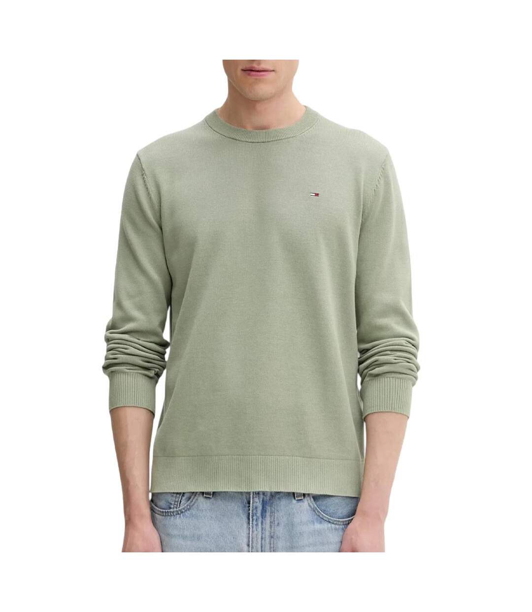 Pull vert homme tommy hilfiger tjm slim ess-1